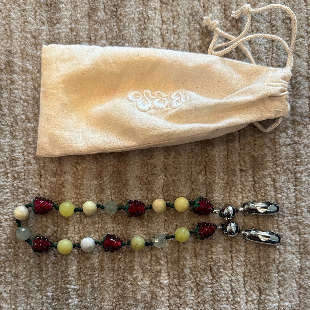 OSSA NEW YORK glass beaded phone chain/strap. Wristlet length.